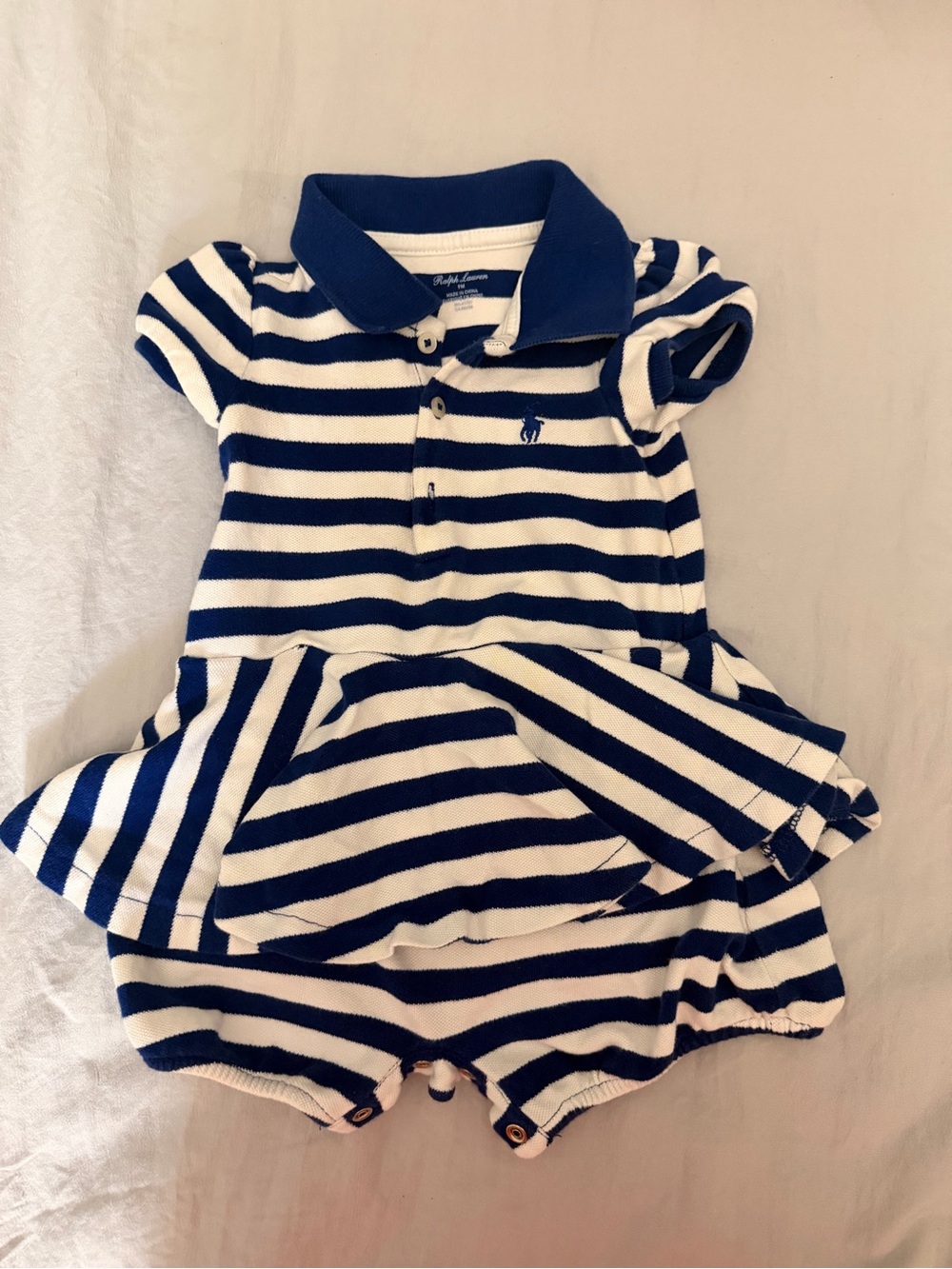 Polo by Ralph Lauren Navy & White Striped Baby Polo Dress